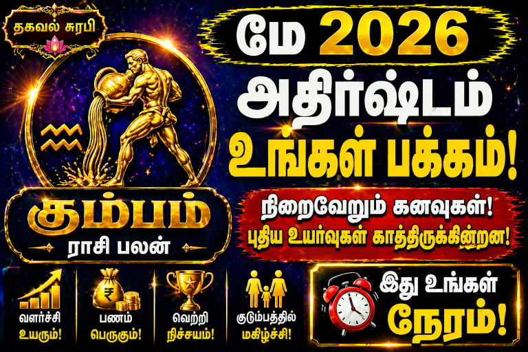 கும்பம் ராசி மே 2026 🔥 வாழ்க்கையில் பெரிய மாற்றம்! முழு பலன்கள் 💯